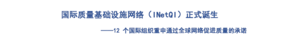 国际质量基础设施网络（INetQI）正式诞生（小标题）——12 个国际组织重申通过全球网络促进质量的承诺